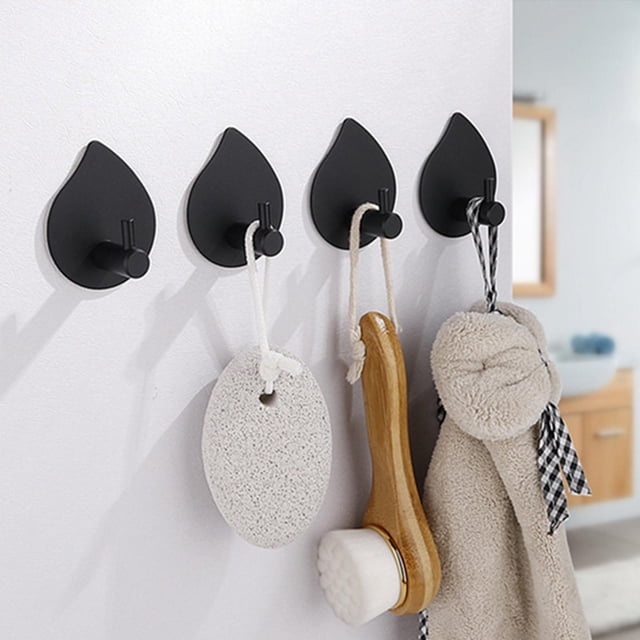 Ganchos de pared adhesivos Macarena para toallas de acero inoxidable resistentes negro