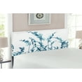 thumbnail image 2 of Flower Headboard, X-ray Photo of Group of Wild Orchid Floral Image Unsual Art Elements Print, Upholstered Decorative Metal Bed Headboard with Memory Foam, Full Size, Teal White, by Ambesonne, 2 of 4