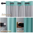 thumbnail image 3 of XWZO Teal 100% Blackout Curtains with Tiebacks for Home, 54 Inches Short Window Curtain Set for Kitchen, Grommet Top Privacy Curtain for Living Room(Turquoise,52"W x 54"L,2 Panels), 3 of 6