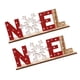 thumbnail image 2 of letreros navideños de madera con diseño de copos de nieve, adornos decorativos de madera para escritorio, suministros para fiestas navideñas., 2 of 8