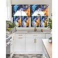 thumbnail image 4 of Oil Painting Swag Kitchen Curtains Sets for Windows 24 Inch Length, Modern Abstract Colorful Smear Aesthetic Short Window Curtain Panels Swags Valances and Tiers 3 Piece Set for Cafe/Dining Room, 4 of 5
