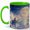 Green, variant on Moon Boat Dream 11oz Ceramic Mug, Cloud Sea Fantasy Art