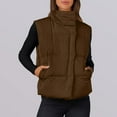 thumbnail image 6 of Womens Quilted Long Puffer Vest Jacket Sleeveless Winter Down Coats Waistcoat Women Lightweight Stand Collar Sleeveless Winter Warm Zip Up Padded Outerwear Jackets With Pockets B#130_Coffee M, 6 of 6