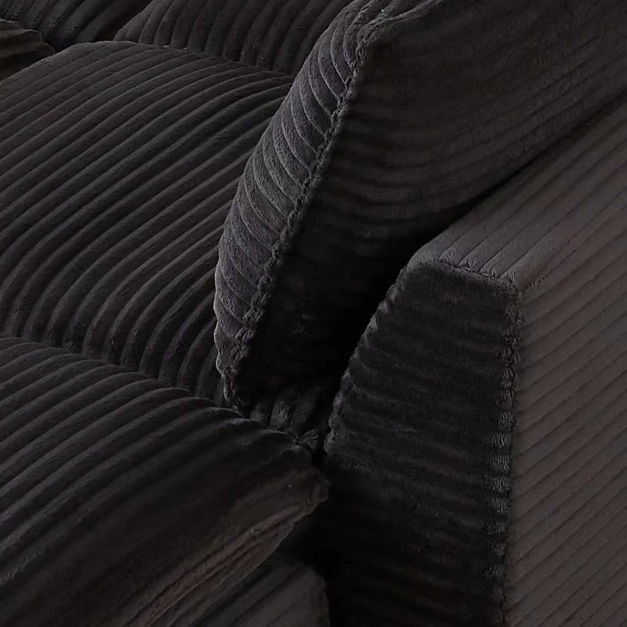 Aukfa Modern Modular Cloud Couch with 24.4" Deep Seat, Corduroy Upholstered 2-Seat Loveseat Sofa, No Assembly Required for Living Room, Dark Gray