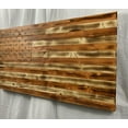 thumbnail image 5 of Handcrafted Rustic Wooden Natural Pecan Finish American Flag, Indoor Outdoor Wall Art, 5 of 8