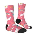 thumbnail image 2 of Goofa Yoga Unicorn Printed Men's Crew Socks, Soft Durable Breathable Moisture-Wicking with Odor Control Cotton socks, 2 of 9