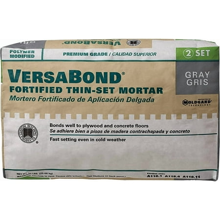 Custom VersaBond Flex MTSG50 Series Thin-Set Mortar, Gray, Powder, 50 lb Bag
