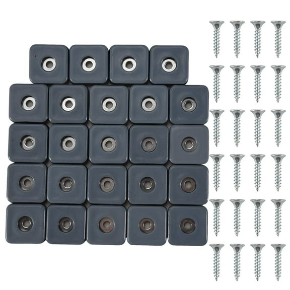 24Pcs Furniture Sliders 30mm Furniture Leg Protectors with Screws Square Chair Leg Protectors Furniture Glide Pads,24 x Furniture Glide Pads,black & blue gray