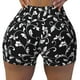thumbnail image 2 of Fotbe Black White Leaves Shorts Sin Costuras – Shorts Deportivos de Cintura Alta para Mujer, Elásticos para Gimnasio, Yoga, Running o Ciclismo-Medium, 2 of 8