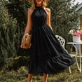 thumbnail image 1 of Vestido túnica de mujer Vestido ceñido al cuerpo de color sólido Traje de vacaciones con ribete de encaje suelto FLhrweasw Para estrenar, 1 of 7