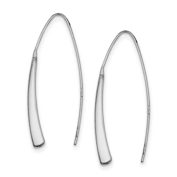 Primal Silver Sterling Silver Rhodium Plated Fancy Bar Thread Earrings