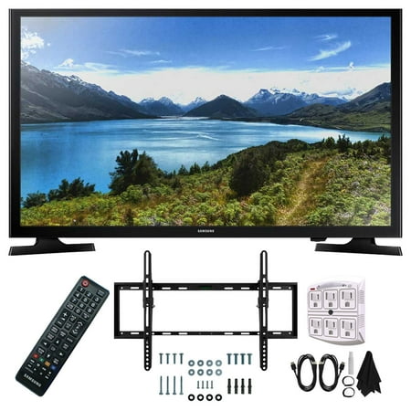2015 Led Tvs Samsung UN32J4000 32-Inch 720p LED TV (2015 Model) with Flat and Tilt Wall Mount Bundle, Two (2) 6 Foot HDMI Cables, and a Six Outlet Surge Adapter ()