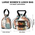 thumbnail image 5 of Boho Bohemian Art Drawstring Lunch Bag Women - Drawstring Lunch Bag Insulated for Work Office - Stain-Resistant Large Lunchbags for Women with Multi-Pockets, 5 of 6