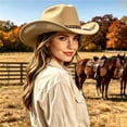 thumbnail image 2 of Bainana Cowboy Hat For Women Wide Brim Cool Breathable Western Style Sun Hat For Everyday Wear, 2 of 4