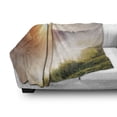 thumbnail image 3 of Nature Soft Flannel Fleece Blanket, Beaming Sun Rays Through Foggy Mountainside with Grass Trees Sunshine Sunrise Leaves, Cozy Plush for Indoor and Outdoor Use, 70" x 90", Multicolor, by Ambesonne, 3 of 6