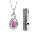 thumbnail image 3 of RYLOS Necklace Sterling Silver 925 Love Knot Necklace Gemstone &  Diamonds Pendant 18" Chain 8X6MM Star Ruby July Birthstone Womens Jewelry Silver Necklace, 3 of 7