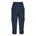thumbnail image 6 of Busydd Women's Capri Pants Solid Color Cargo Pants High Waisted Wide Leg Pants Athletic Joggers Hiking Pants Casual Baggy Lightweight Cropped Trousers with 6 Pockets, 6 of 8