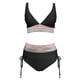 thumbnail image 4 of MKLEKYY Trajes De Baño Hombre Natacion Women High Waisted Bikini Sets Swimsuits Color Block Two Piece Drawstring Bathing Suit, 4 of 5