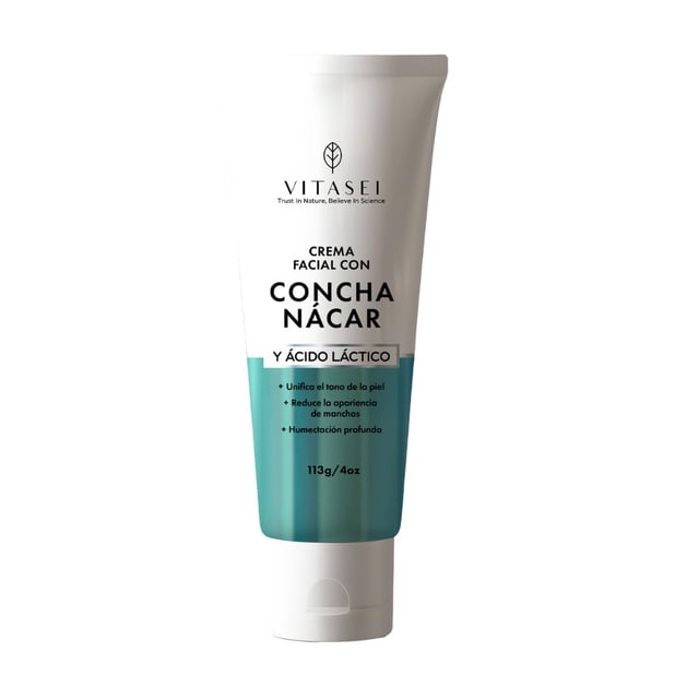Vitasei Crema Facial con Concha Nácar y Ácido Láctico | Anti Manchas, Aclara y Unifica el Tono de la Piel, Hidratante para Rostro 113g