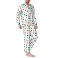 thumbnail image 2 of Vsdgher Colorful Geometric Mens Pajama Set, Soft Warm Long Sleeve Sleepwear, Cozy Button-Down Pjs for Men-Large, 2 of 7