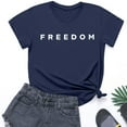thumbnail image 4 of Freedom Printed Casual T-Shirt for Man Women, Navy, L, 4 of 5