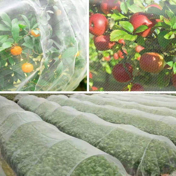 Trianu Garden Plant Netting Vegetable Plant Protective Mesh Net Greenhouse Plant Barrier Fruit Flower Crops Mesh Cloth for Protect Garden Plants (8x10ft, White)