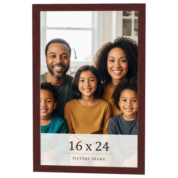 16x24 Frame Brown Solid Wood Picture Frame Width 0.75 Inches | Interior Frame Depth 0.5 Inches |