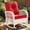 Red, variant on MEETWARM Outdoor Wicker Rocking Chair, Rattan Patio Rocker Chairs with Cushions and High Back, All-Weather Patio Wicker Chair with Safe Rocking Design for Garden Backyard Porch, Cream White/Navy