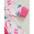 thumbnail image 6 of Suealasg Christmas Baby Girl Footies Pajamas Long Sleeve Rompers Santa Claus Print Zip Up Full Length Jumpsuit 3 6 12 18 Months Newborn Girls Fall Coming Home Clothes, 6 of 8