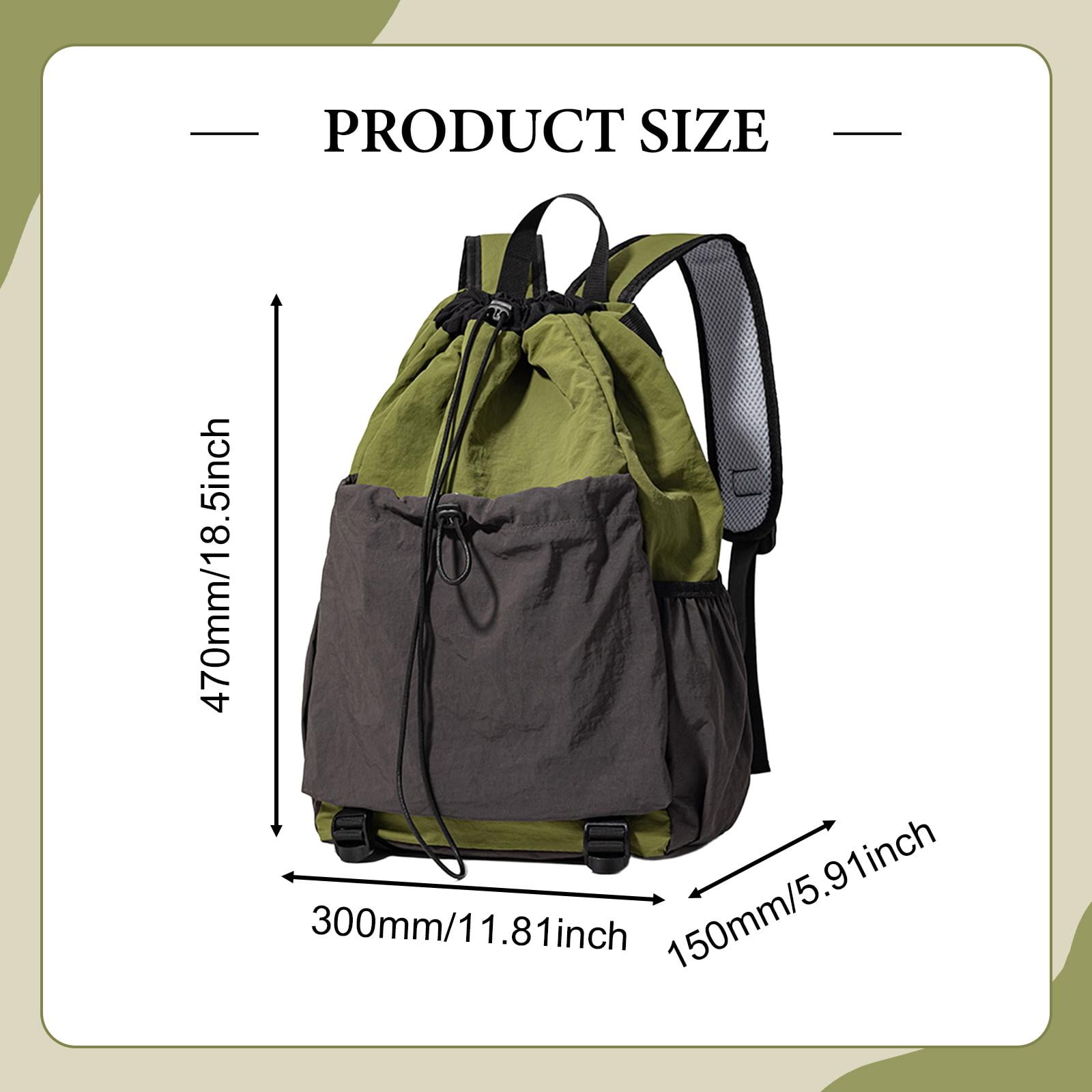 GARENDE Drawstring Backpack Badminton Backpack Daypack Professional Tennis Racket Bag Racquet Carrying Bag for Pickleball Gym Fitness Green