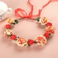 thumbnail image 4 of Skymirror Flower Headband Nice Looking Adjustable Artificial Women Girl Flower Wreath Crown for Wedding, 4 of 8