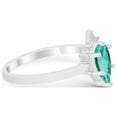 thumbnail image 2 of Pear Teardrop Art Deco Ring Paraiba Tourmaline CZ 925 Sterling Silver Size 10, 2 of 7