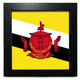 thumbnail image 1 of Asia Pais Brunei bandera nacional Mesa de pared con marco cuadrado negro, 1 of 4