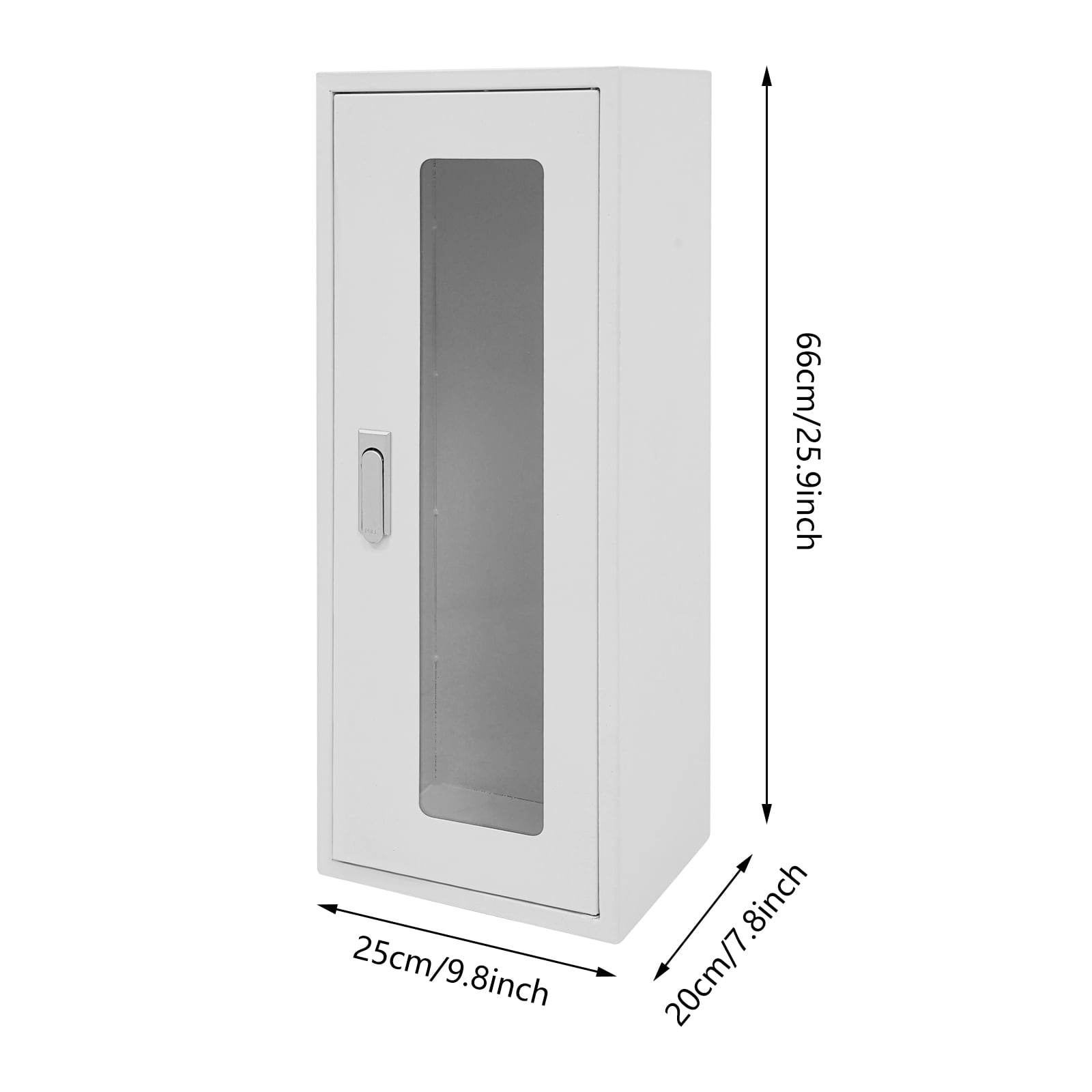 Carbon Steel Acrylic 66x25x20cm Fire Extinguisher Wall-Mounted Storage Cabinet Embedded Fire Box Safety Storage Cabinet