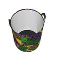 thumbnail image 3 of Fotbe Mardi Gras7 Laundry Basket with Handles, Waterproof Large Laundry Hamper, Wash Bag for Corner Dorm, Rolling Laundry Basket with Handles-Small, 3 of 8
