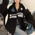 thumbnail image 3 of Vintage Women Oversized Sweatshirts 2023 Autumn Letter Print Zipper Jacket Caots Korean Streetwear Trend Y2K Female Hoodies Tops, 3 of 4