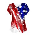 thumbnail image 3 of Fiudx Camisetas para Mujer Top de Primavera/Verano de Manga Corta Informal de Moda con Cuello En V para Mujer, 3 of 4