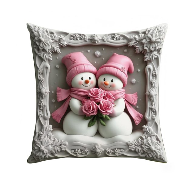 Tapas de Almohada de Navidad Tapas de Almohada de Navidad Tapas de Almohada Decorativas de 17.7x17.7 Pulgadas Tela de Lana Cremallera Oculta Decoración Del Hogar Tapas de Almohada Tamaño Estándar