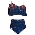 thumbnail image 2 of Trajes de baño Amzcrzy Tankini para mujer, trajes de baño, traje de baño de bikini con control de abdomen, conjunto de traje de baño con volantes para mujer, multicolor, S, 2 of 5