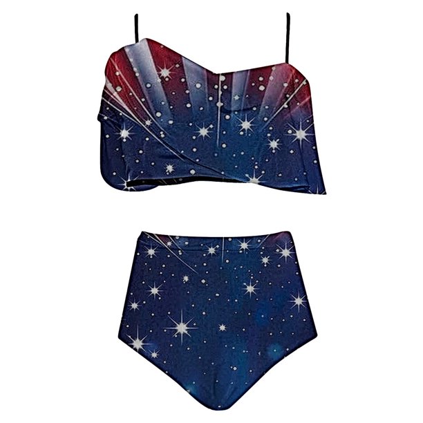 Traje de baño de 2 piezas para mujer, trajes de baño para mujer, conjunto de traje de baño con volantes para mujer