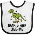 thumbnail image 3 of Inktastic Nana and Papa Love Me Dinosaur Grandson Boys Baby Bib, 3 of 4