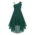 thumbnail image 2 of Miaeowve Robe Haute Basse à Sequins pour Filles Robe Formelle de Mariage Sans Manches en Chiffon Froncé Vert Armée 16, 2 of 7