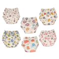 thumbnail image 1 of Paquete de 6 calzoncillos de entrenamiento para ir al baño unisex de algodón reutilizables, transpirables, para niños y niñas pequeños, impermeables, 1 of 4