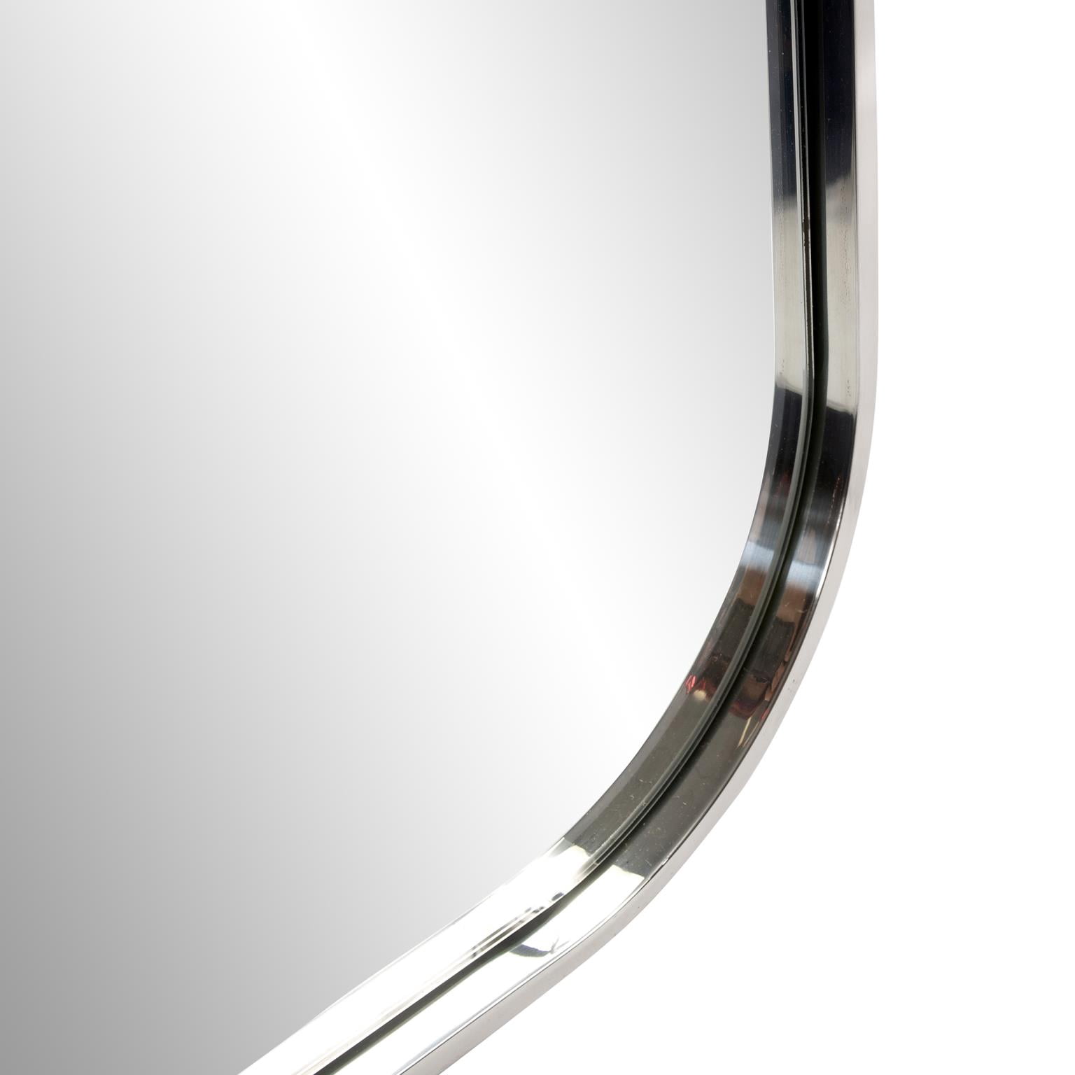 Tyler Dillon Curved Rectangular Stainless Steel Framed Vanity Mirror - 24"W x 36"H