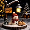 thumbnail image 7 of Clearance! Resin Snowman Figurine Christmas Night Light, Christmas Decorations for Home, Vintage Glowing Christmas Decor for Desktop Shelf, 7 of 7