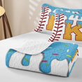thumbnail image 4 of Erosebridal Girls Blue K Letter Twin Quilt Set, Ice Cream Baseball Twin Coverlet Set, 2-Piece, 4 of 7