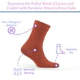 thumbnail image 2 of PureTwine Crew Socks for Women Soft Breathable Non-Binding Socks Bamboo Viscose Moisture Wicking Womens Dress Socks 3-Pack, 2 of 7