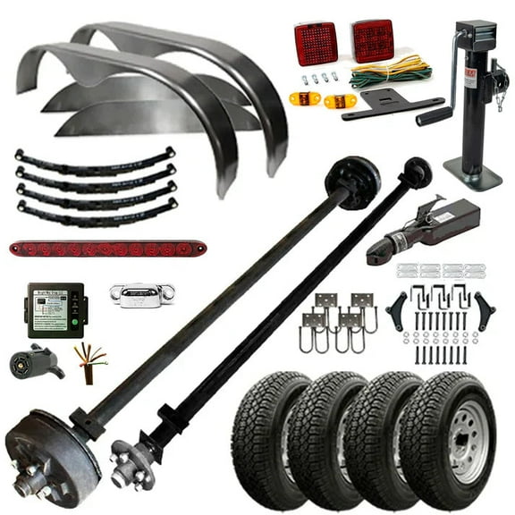 1214 - 6' x 14' Tandem Axle 7K Utility Lowboy Trailer DIY Master Plan Trailer Kit -17 How-to Steps w/ Blueprint