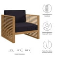 thumbnail image 6 of Carlsbad Teak Wood Outdoor Patio Armchair Natural Navy, 6 of 7