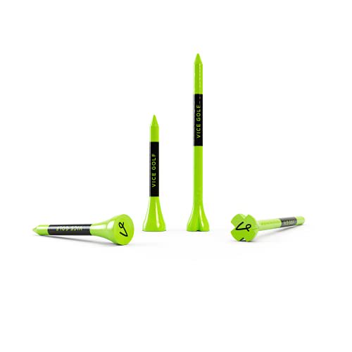 Vice Golf Tees 60 Driver Tees & 15 Short Tees Lime